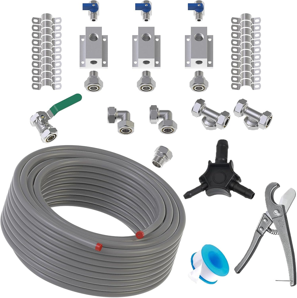 Compressed Air Piping System 3/4 inch x 100 Ft Tubing, Shop Air Line Kit for ...