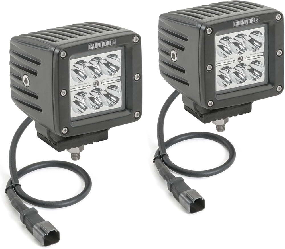 Carnivore 3" Cube LED Kit - LED Cube Light Pair with Harness (8° Spot Beam)