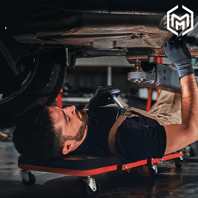 M-AUTO Foldable Z Creeper 2-in-1 Rolling Folding Car Creeper & Seat, 330LBS