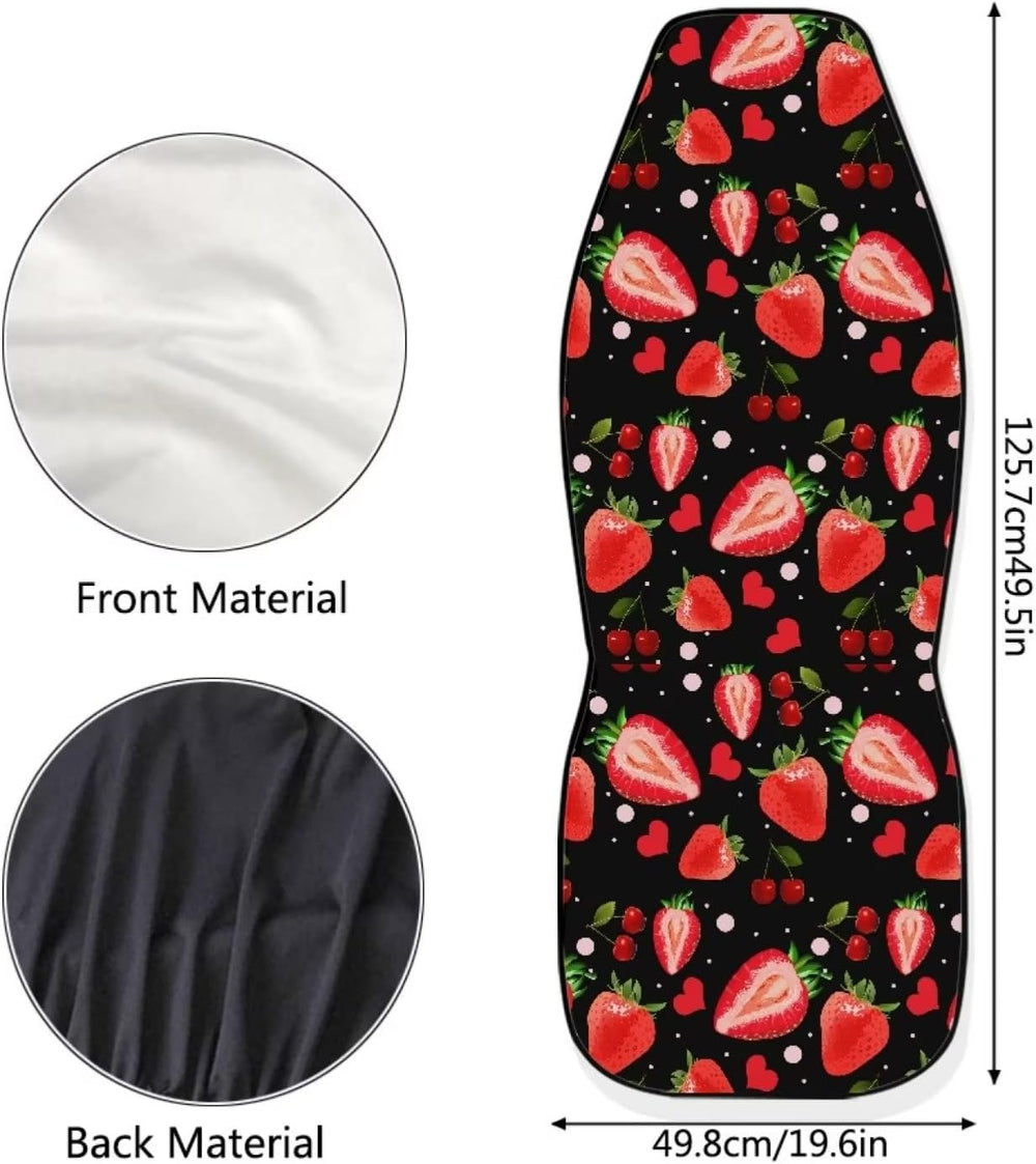 JoyLamoria Red Strawberry Car Seat Covers Lightweight Automotive Seat Cushion...