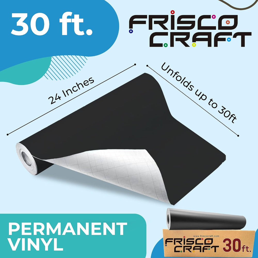 Frisco Craft Matte Black Permanent Vinyl Roll 24" x 30ft