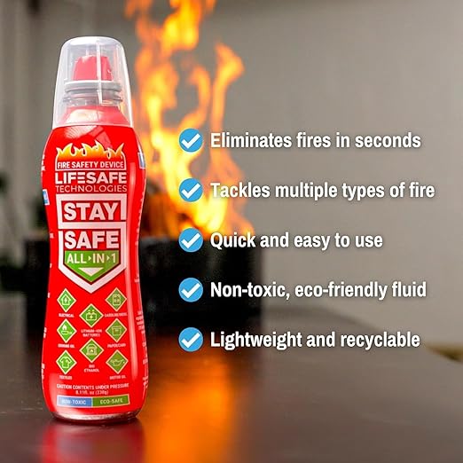 LifeSafe Technologies StaySafe All-in-1 Portable Fire Extinguishing Spray |