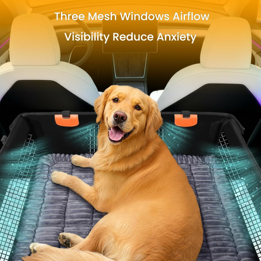 Large Dog Car Seat Half Back Seat Extender with Hard Bottom
