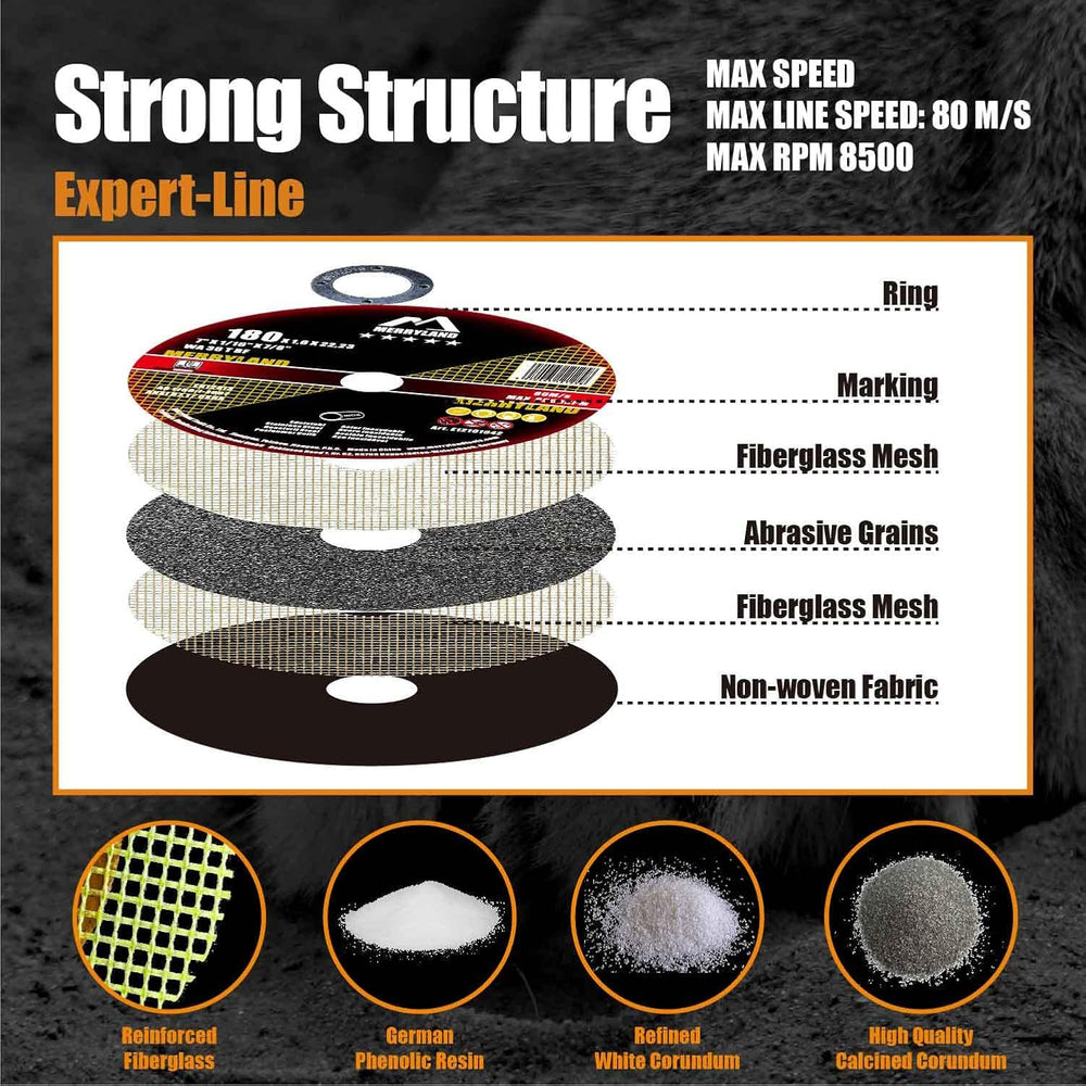 Merryland 25 Pack Cut Off Wheel 7 inch 1/16 Metal Iron Stainless Steel