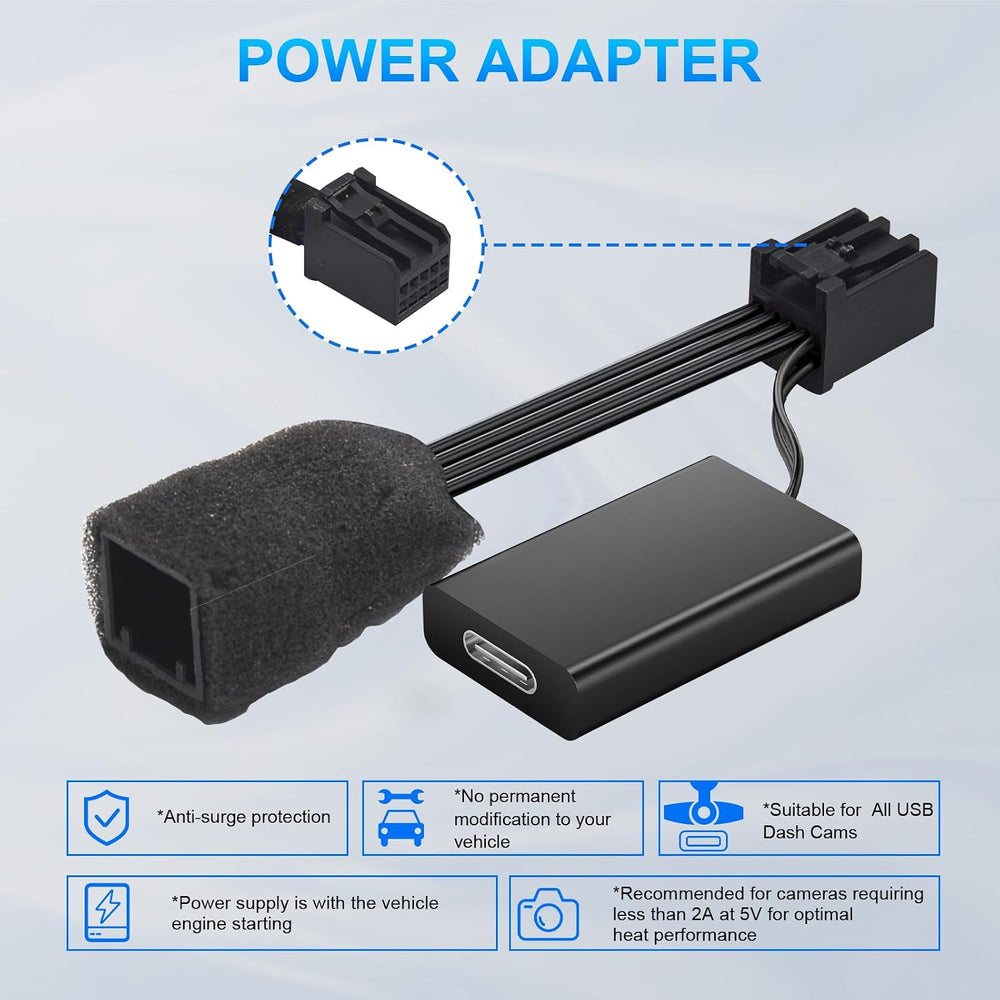 Dashcam Power Adapter Custom for GM 10 Pin (Model A) for Chevy GMC Buick Cadi...