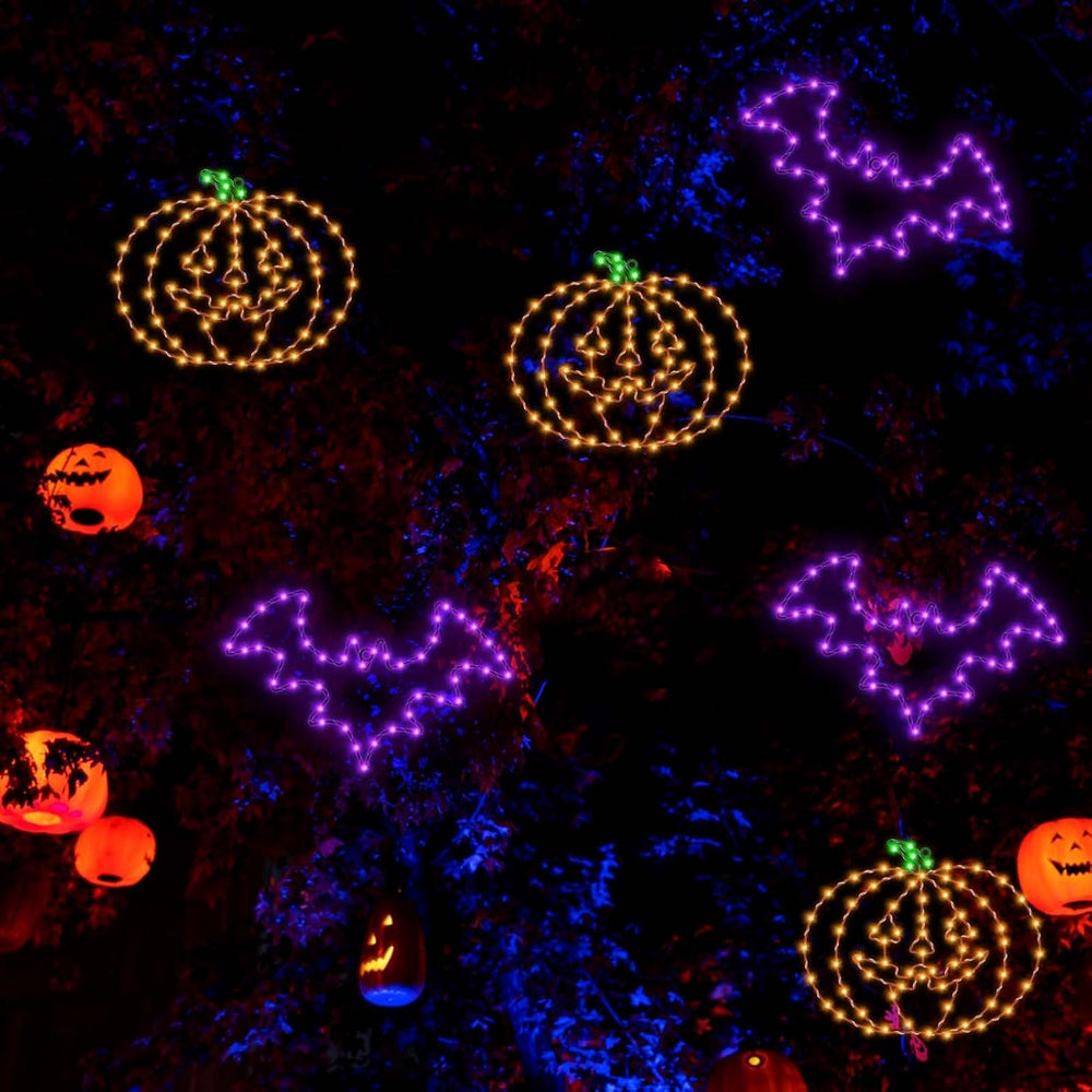 Halloween Window Lights, 2 Pack LED Waterproof Timer Indoor Decor