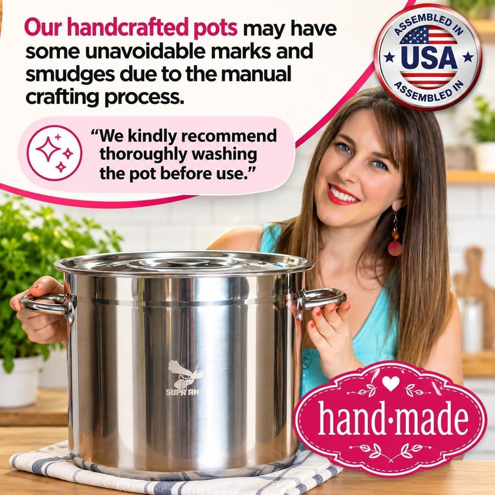 Food-Grade 24 Qt Stainless Steel Canning Pot with Rack and Lid, Large Water B...