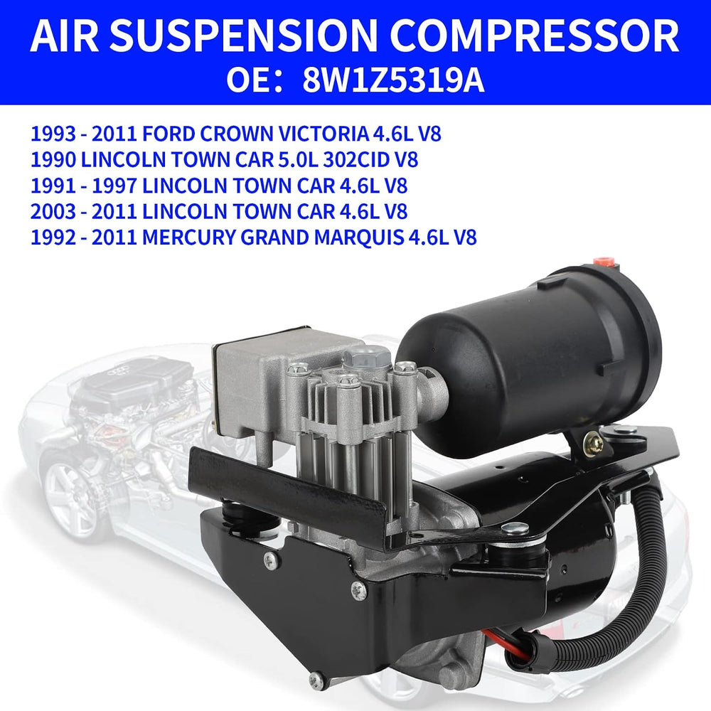 Compatible with Air Suspension Compressor 92-11 Lincoln Town Ford Crown Victo...