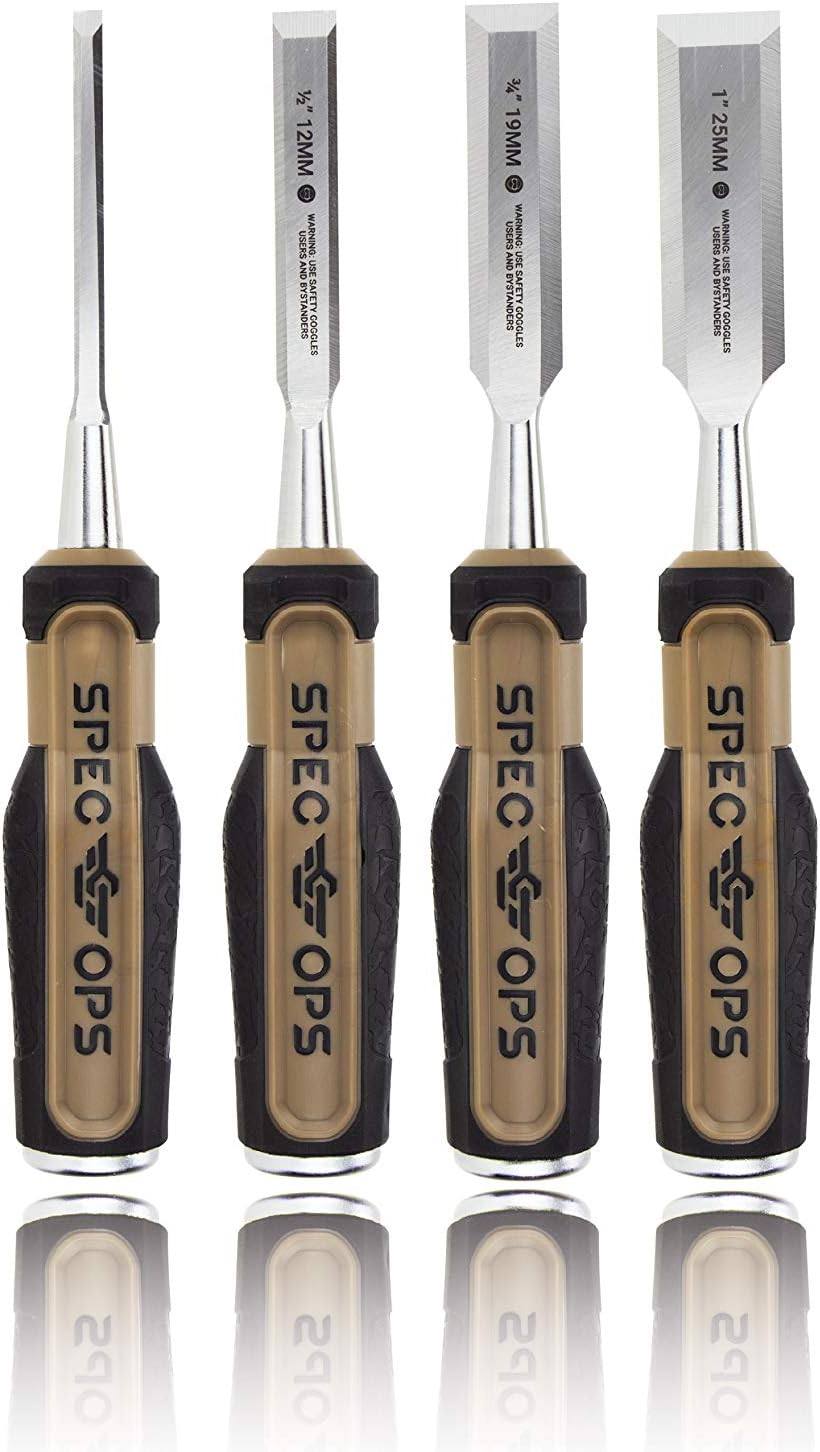 Spec Ops Tools Wood Chisel for Carpentry & Woodworking, Beveled Edge High...