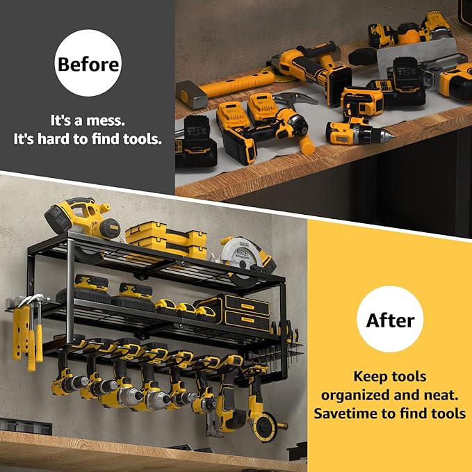 YYR Heavy Duty Power Tool Organizer Wall Mount, Cordless Drill Hanger Storage