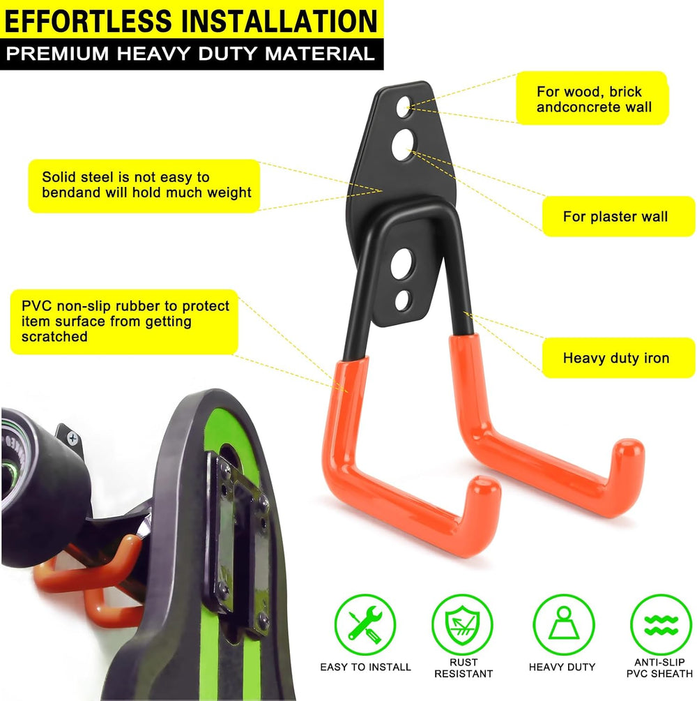 28 Pack Heavy Duty Garage Hooks, Utility Wall Mounted Storage System, with An...
