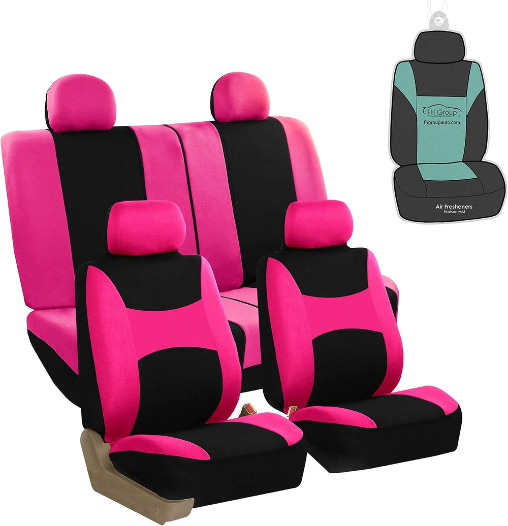FH Group Stylish Full Set Car Set Covers Front Set and Rear Split Function, A...