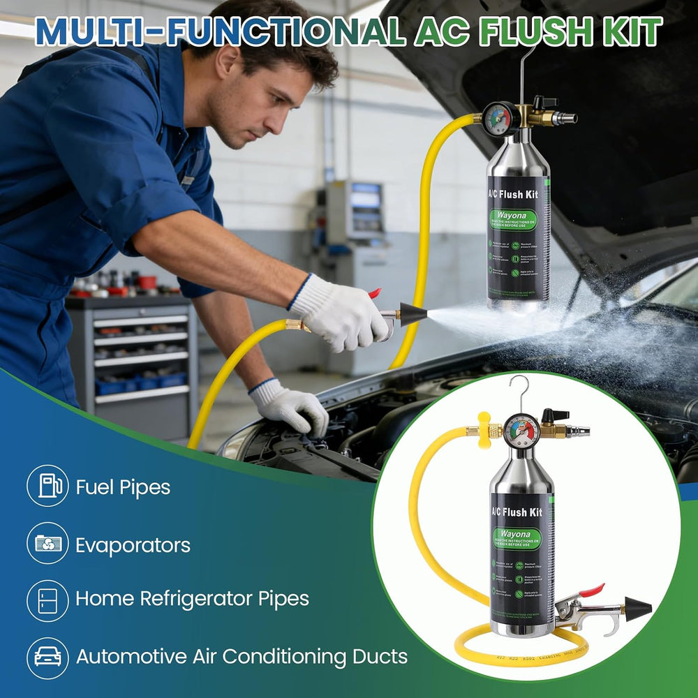 Wayona AC Flush Kit - Air Conditioner System Flush Kit Automotive Pipeline Cl...