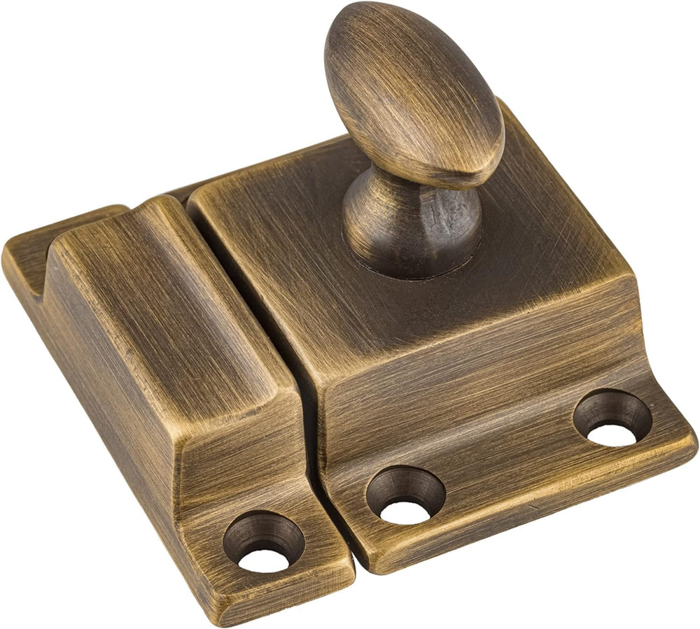 Small Heavy Duty Antique Brass Cabinet Door Latch - 1-3/4" × 1-3/4"...