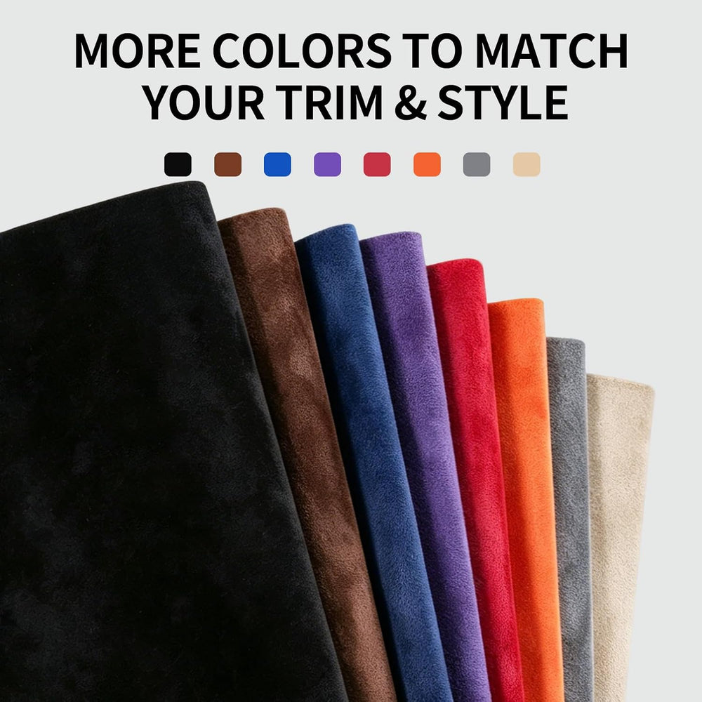 Suede Fabric Wrap for Car Interior, Black, 24 x 72 in