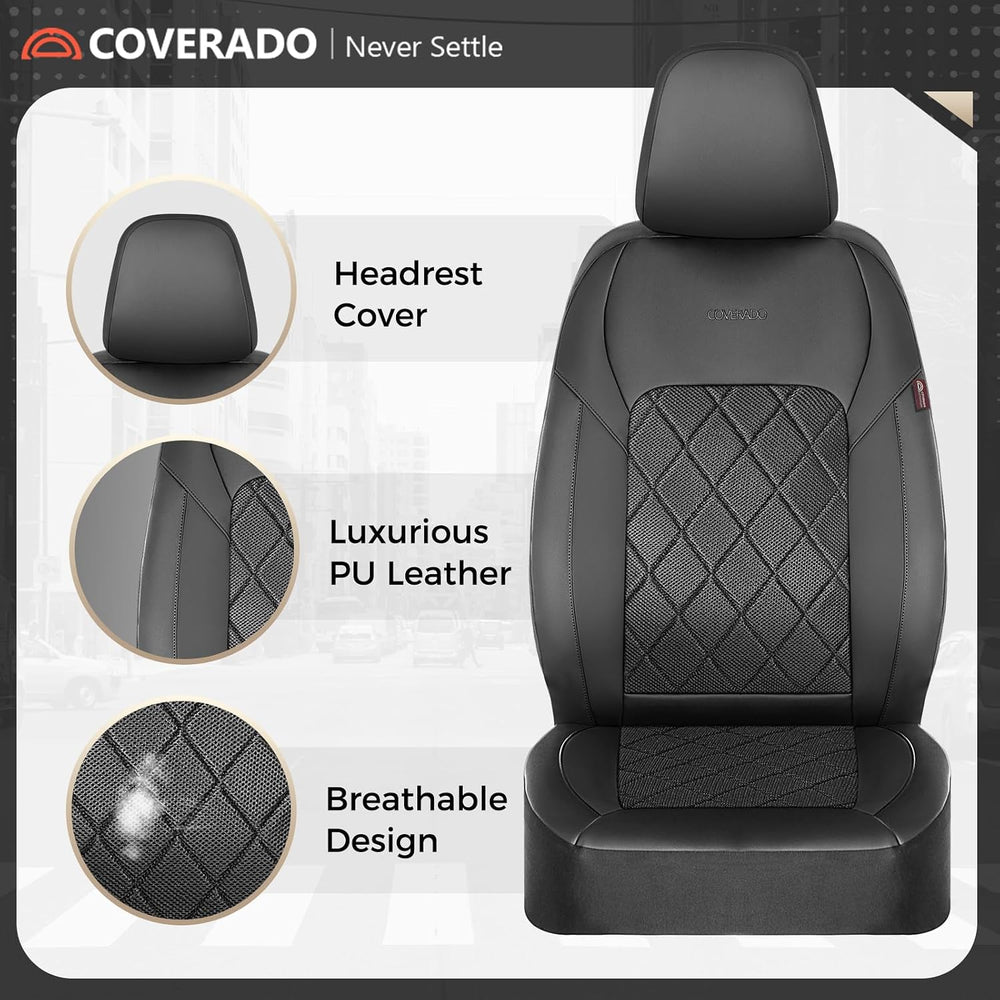 Coverado Car Seat Covers, Seat Covers Full Set, 5 Seats Automotive Seat Cover...