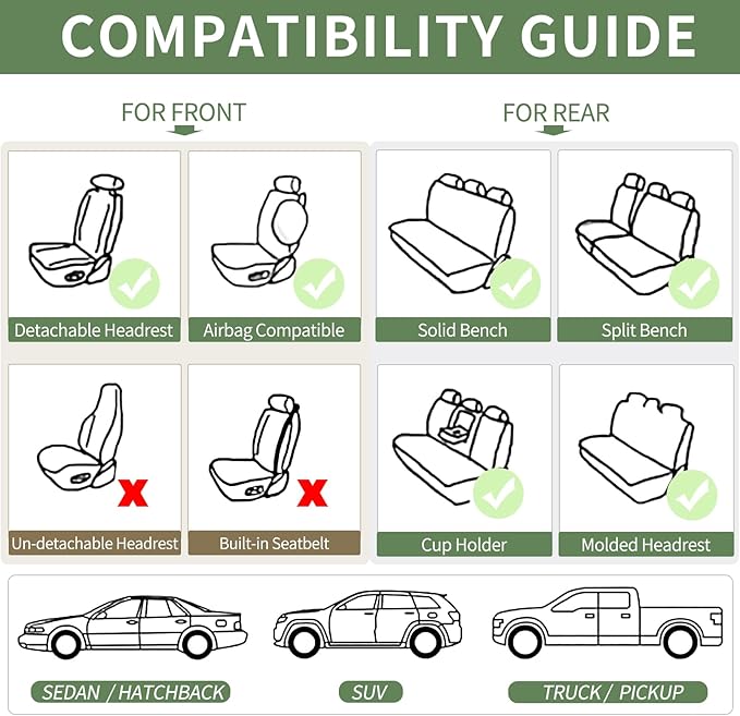 Front Car Seat Covers, Waterproof Leather Car Seat Covers, Comfortable