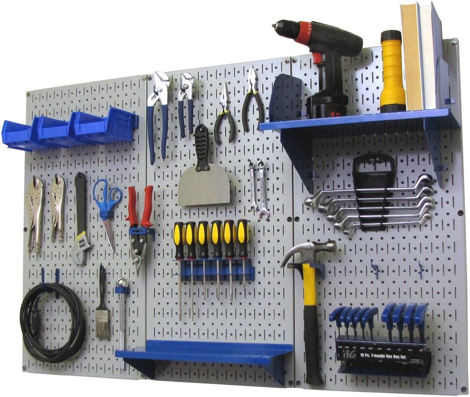 Wall Control Pegboard Organizer 4 ft. Metal Pegboard Standard Tool Storage Ki...
