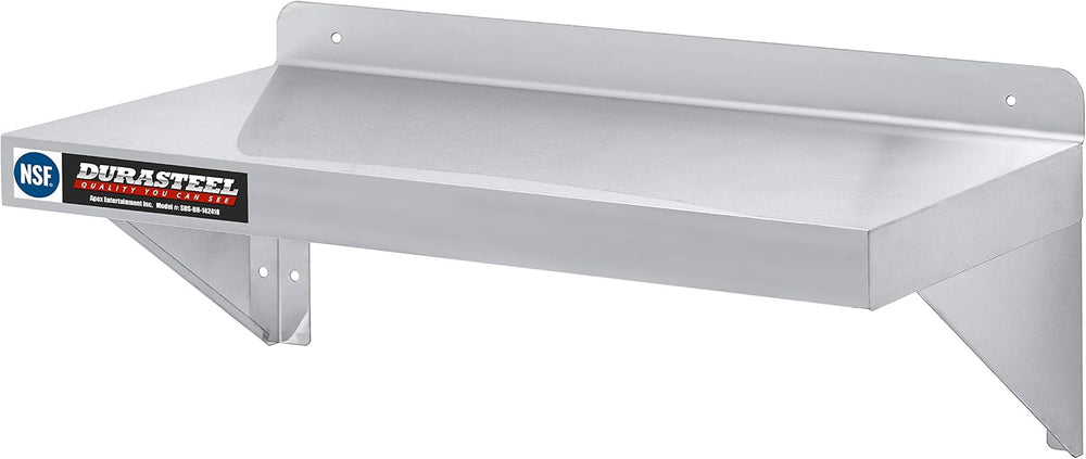 DuraSteel Stainless Steel Wall Mount Shelf 24" Wide x 14" Deep Comm...