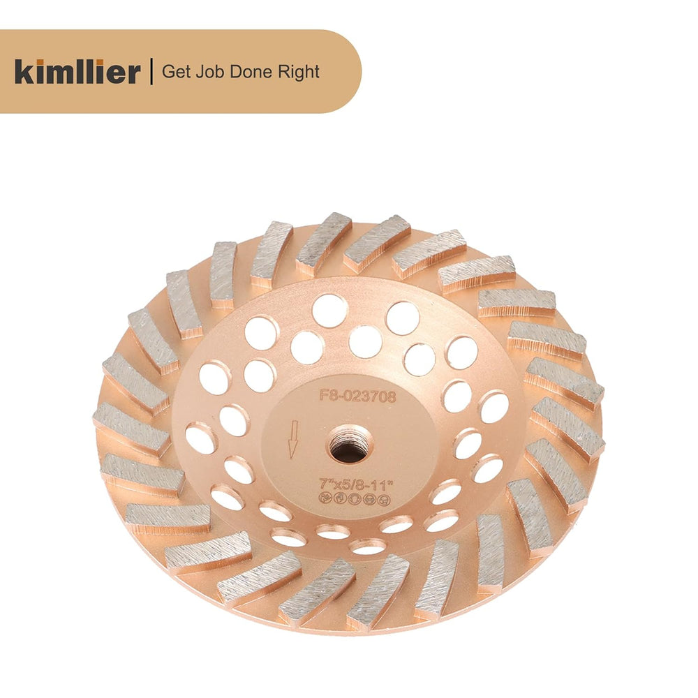 kimllier 7 Inch Concrete Grinding Wheels 24 Turbo Diamond Segments 5/8 Inch -...
