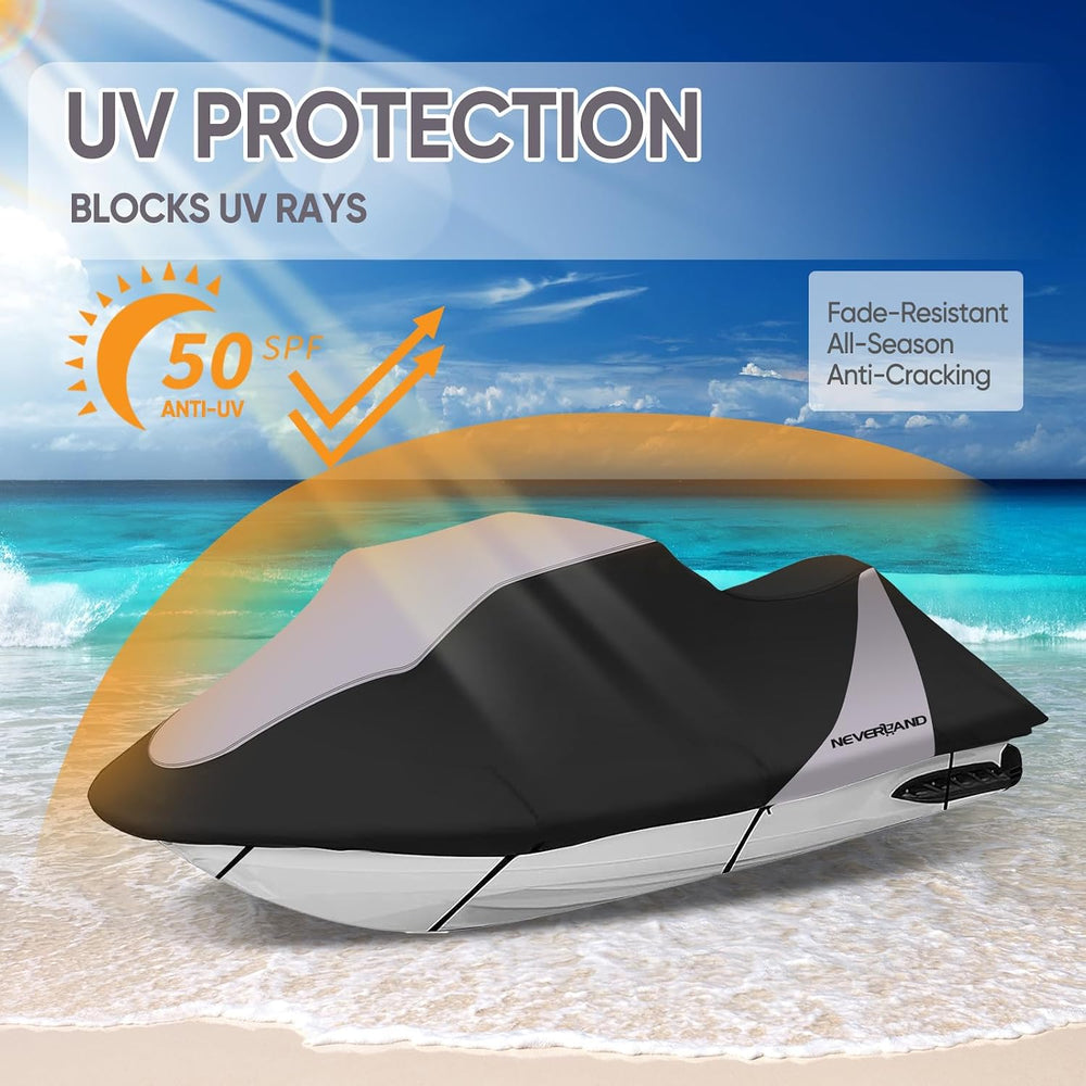 Trailerable Jet Ski Cover Waterproof Jetski Cover 115" to 120"(Grey)