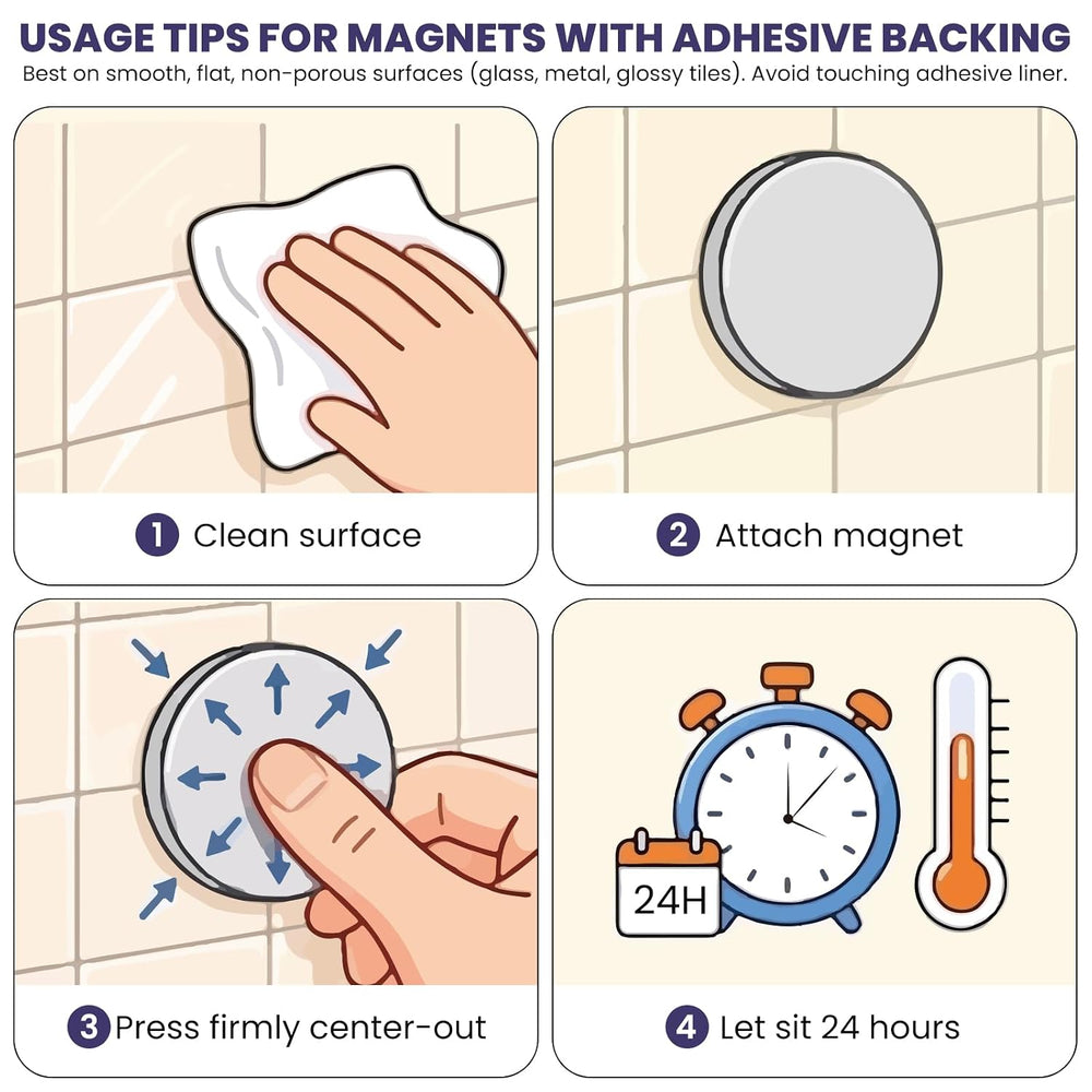 100 Pack Strong Magnets with Adhesive Backing Powerful