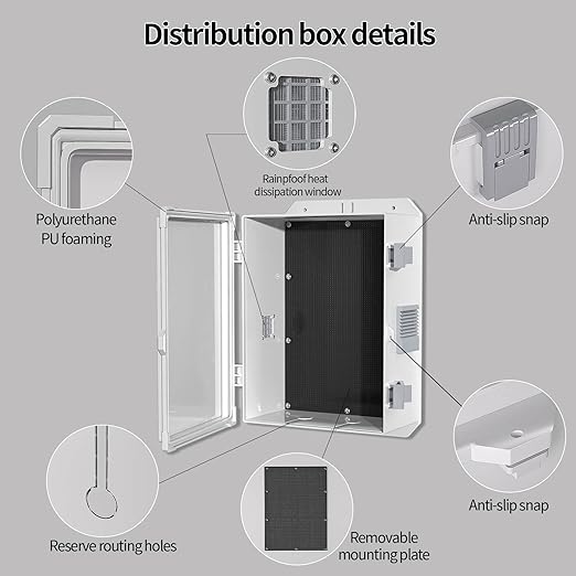 Outdoor Electrical Junction Box, ABS Water Resistant Enclosure