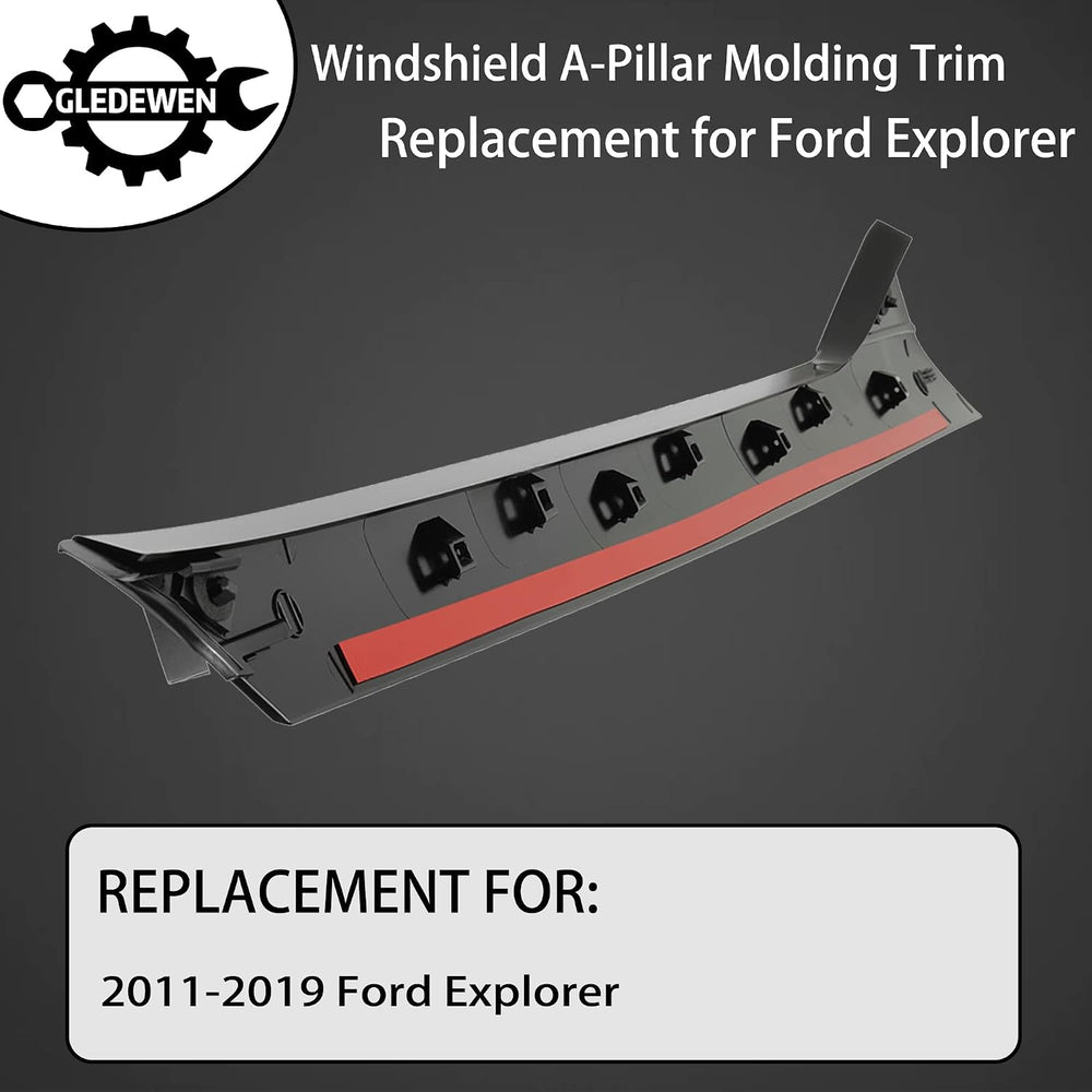 Windshield Trim Molding A-Pillar Set, Compatible with 2011-2019 Ford Explorer...