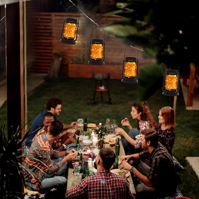 Mason Jar Lights - Solar Lantern Outdoor Waterproof, Hanging Solar Lights for...