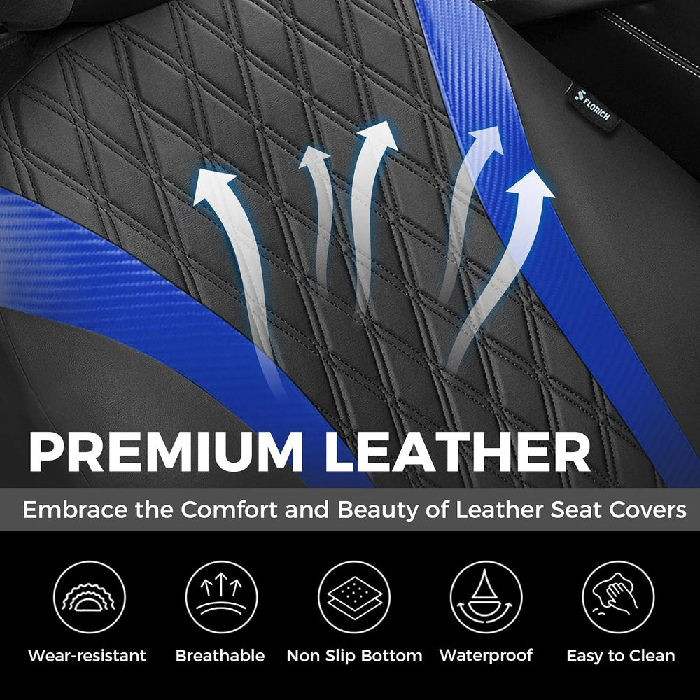 FLORICH Seat Covers, Car Seat Covers Full Set, Waterproof Leather Car Seat Pr...