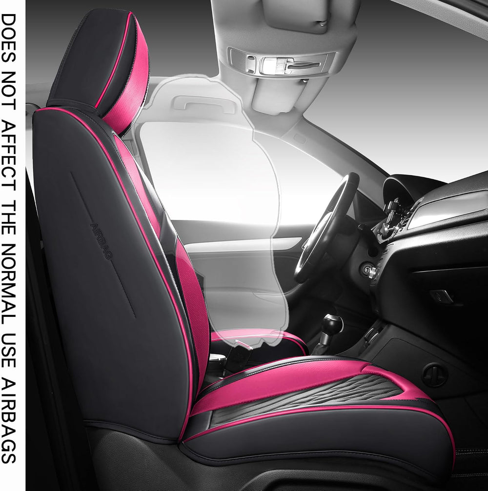 Comfortable Leather Auto Car Seat Covers Front & Rear Seat Protector Fit ...