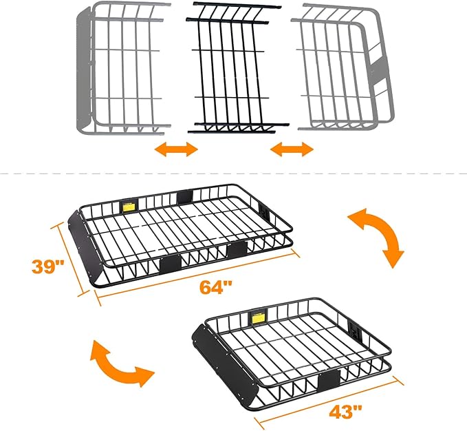 XCAR Roof Rack Basket Rooftop Cargo Carrier