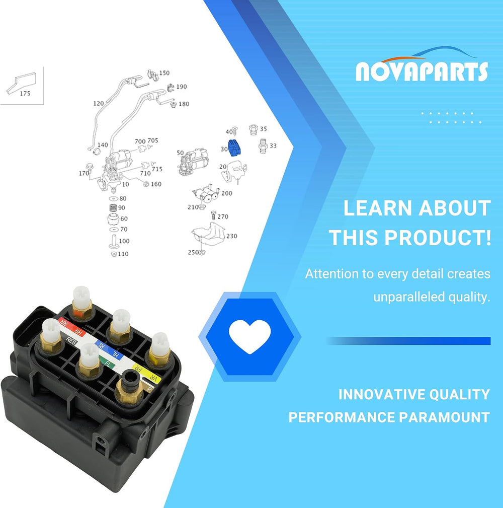 NOVAPARTS 2123200358 Air Suspension Solenoid Valve Block for Mercedes-Benz CL...