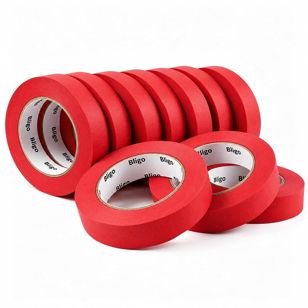 10 Pack Red Painters Tape Medium Adhesive 1 Inch x 55 Yards