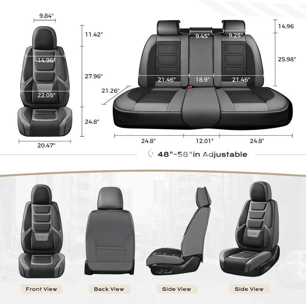 Coverado Car Seat Covers Full Set, Seat Covers for Cars, Front Seat Covers an...