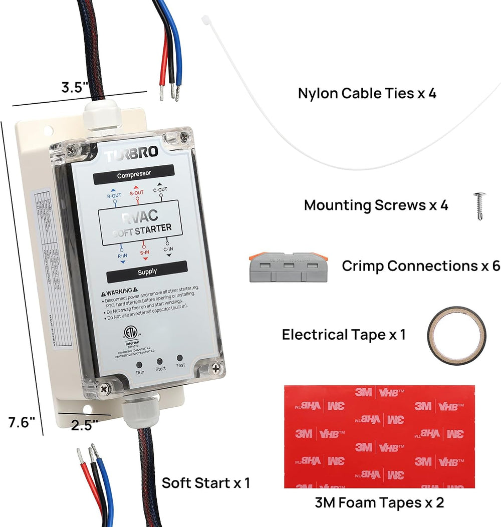 TURBRO RV AC Soft Start Kit for Smooth Startup Under Low-Power Condition