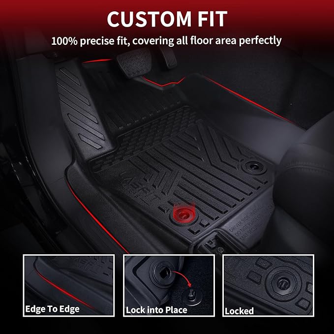 LASFIT Floor Mats Fit for Tacoma 2024-2025 Xtra Cab All Weather Floor Liner TPE