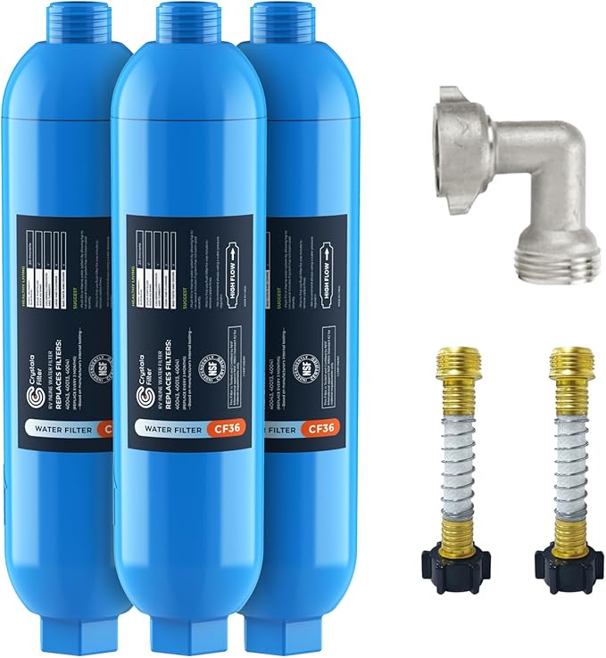 CRYSTALA RV/Camper Water Filter, Inline Water Filter Effectively Reduces Bad ...