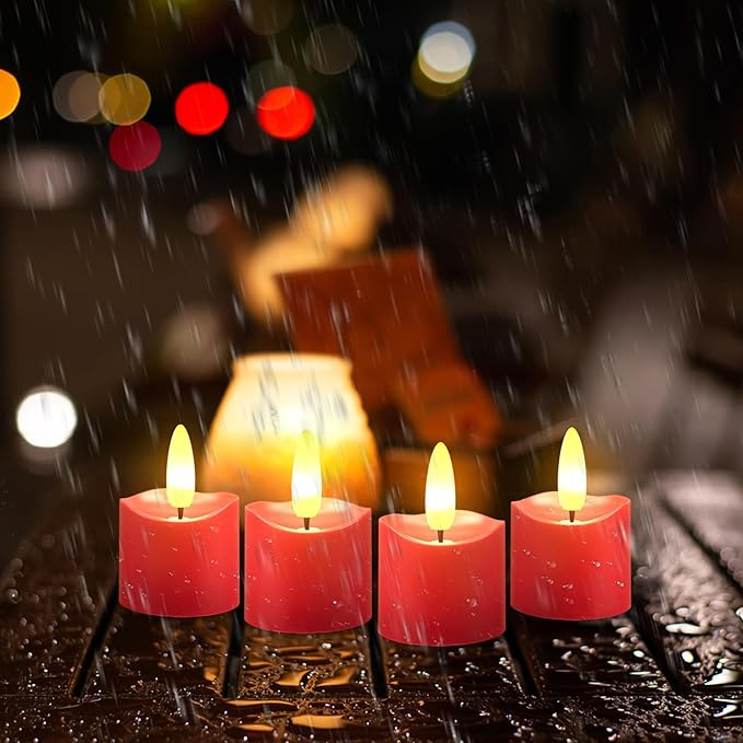 HL Rechargeable Waterproof Tea Lights,100H+ Highly Bright Led Flameless Candl...