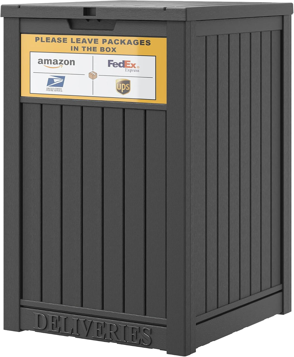 LHBGO Package Delivery Box for Outside, with Delivery Sign 48 Gallon Storage ...