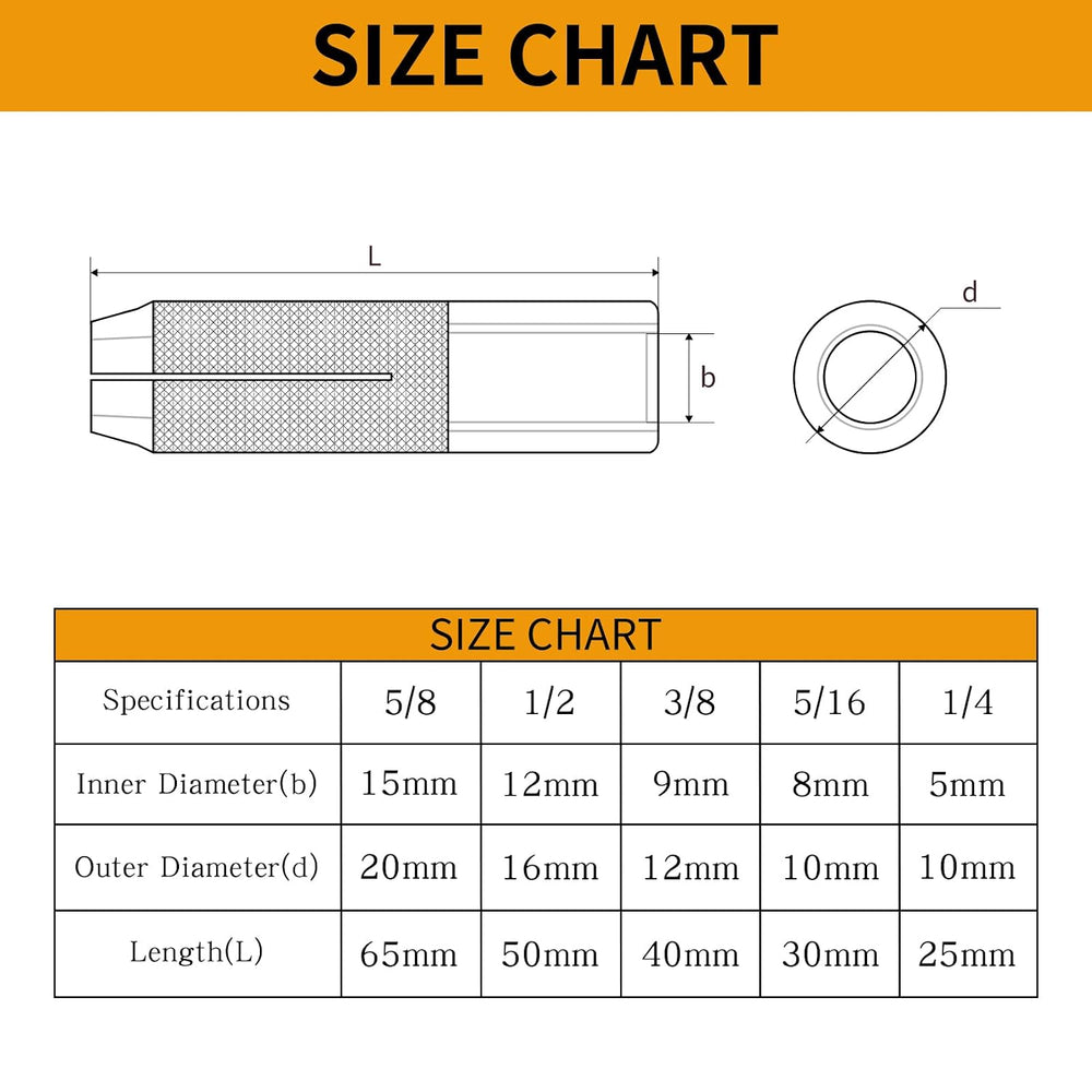 50 PCs Drop-in Anchors 1/2"-13 Zinc-Plated for Concrete, Secure Mounting...