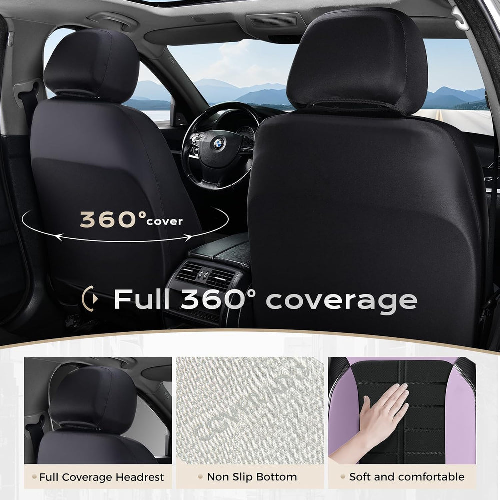 Coverado Car Seat Covers Full Set Leather Full Coverage Waterproof Seat Cover...