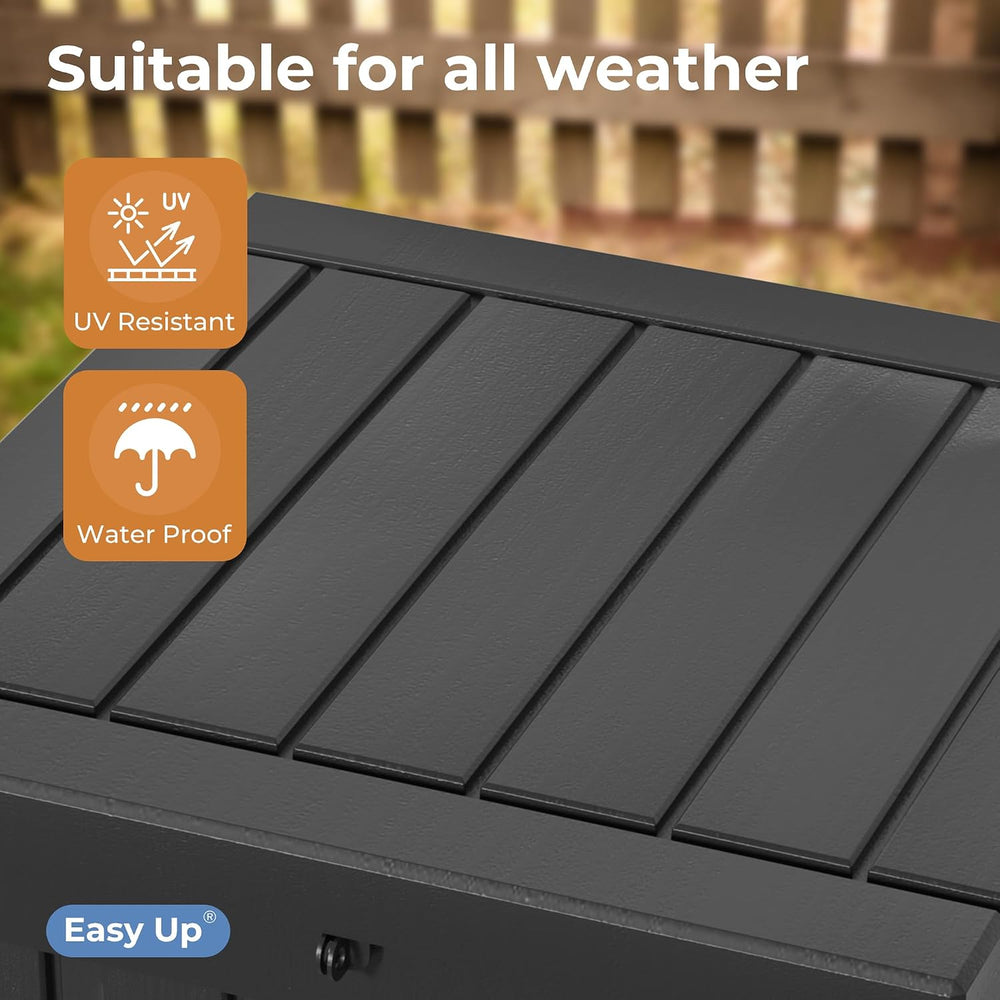 EasyUp 51 Gallon Outdoor Storage Box, Outdoor Deck Boxes for Garden Tools Equ...