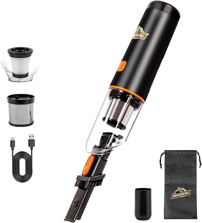 Armor All AA07V2 0901 Cordless Car Vacuum Handheld Mini Vacuum Cleaner