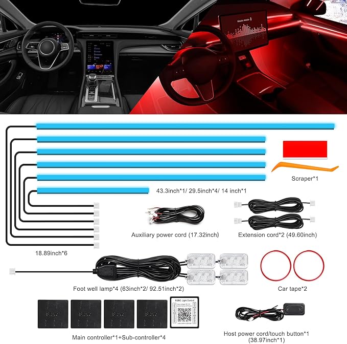 Acrylic Interior Car LED Strip Light