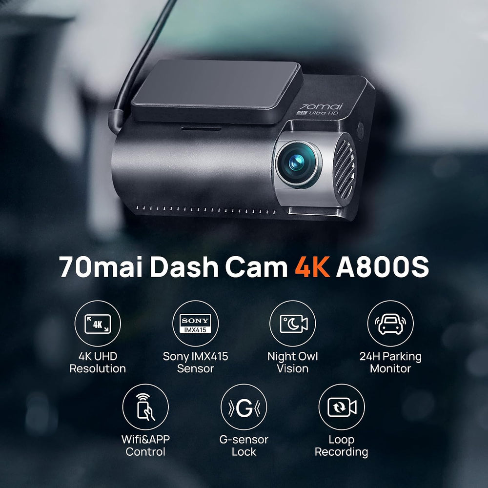 70mai 4K Dash Cam Front and Rear with STARVIS, Dashcam with 5GHz WiFi, GPS Ca...