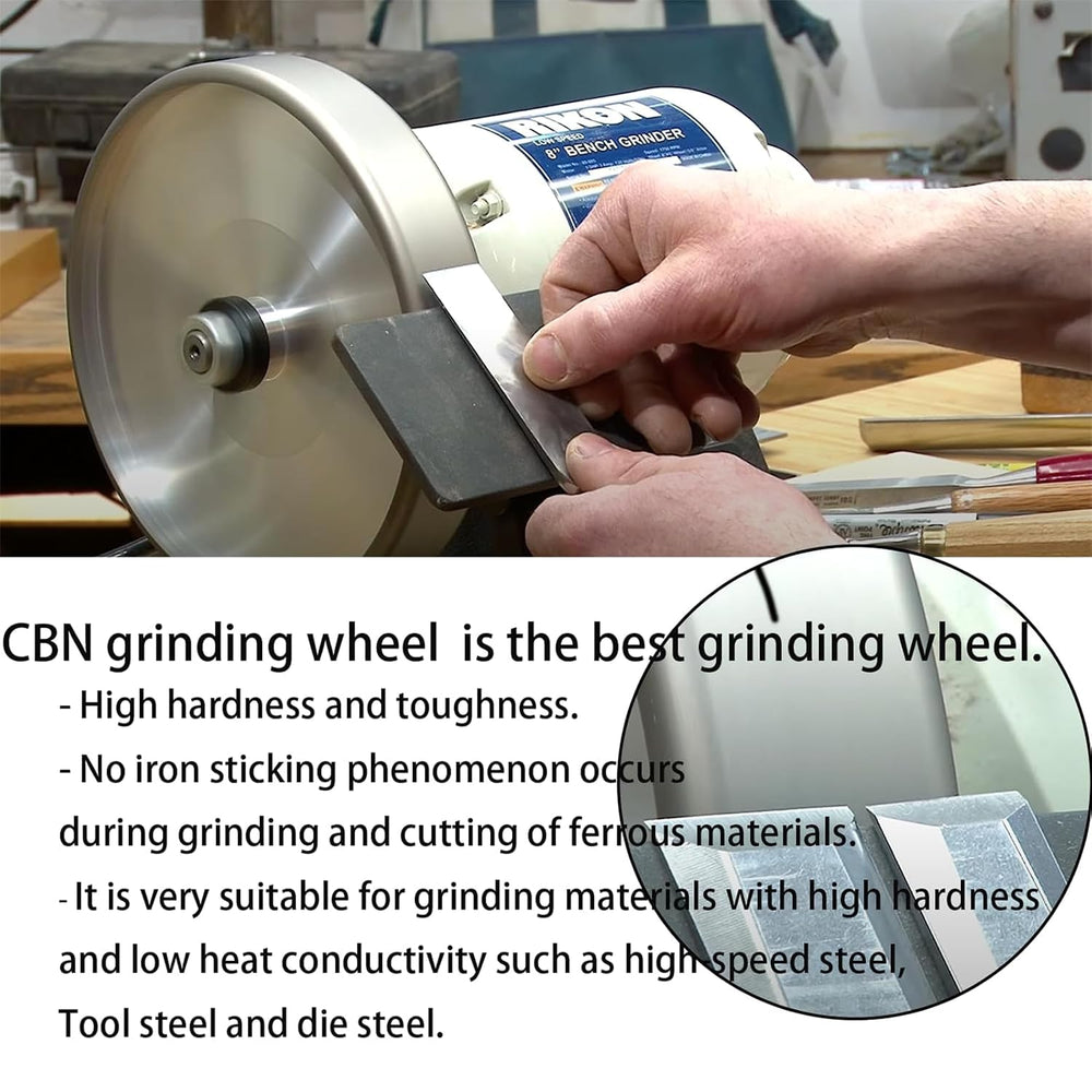CBN Grinding Wheel with 6 inch 180 Grit,1/2'' Bore,1'' Wide, ...
