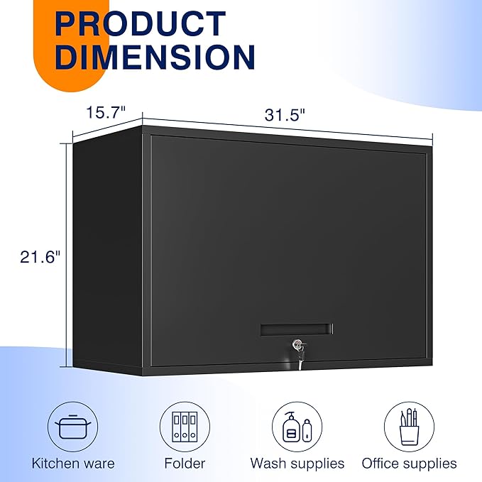 Yizosh Metal Garage Wall Cabinet