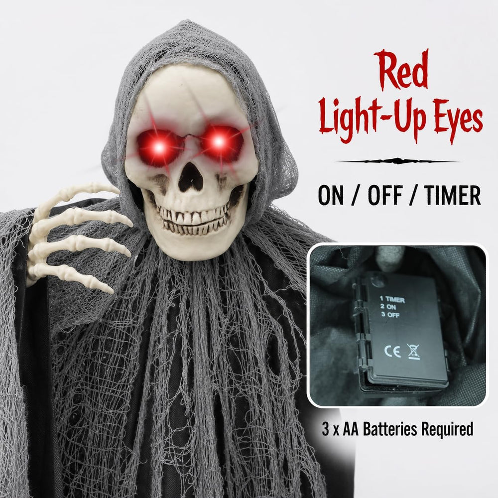 HOMELEX 5 FT Floating Skeleton Ghost Halloween Decor, 4 FT Wide