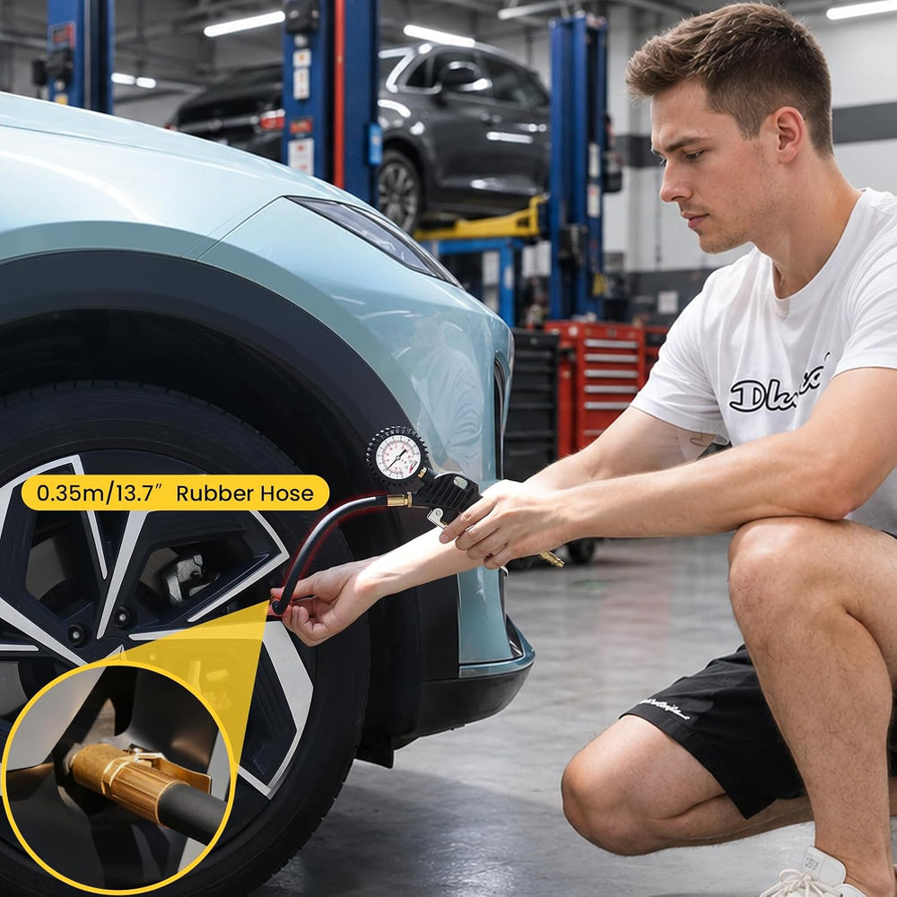 H71 Tire Pressure Gauge with Inflator,180 PSI
